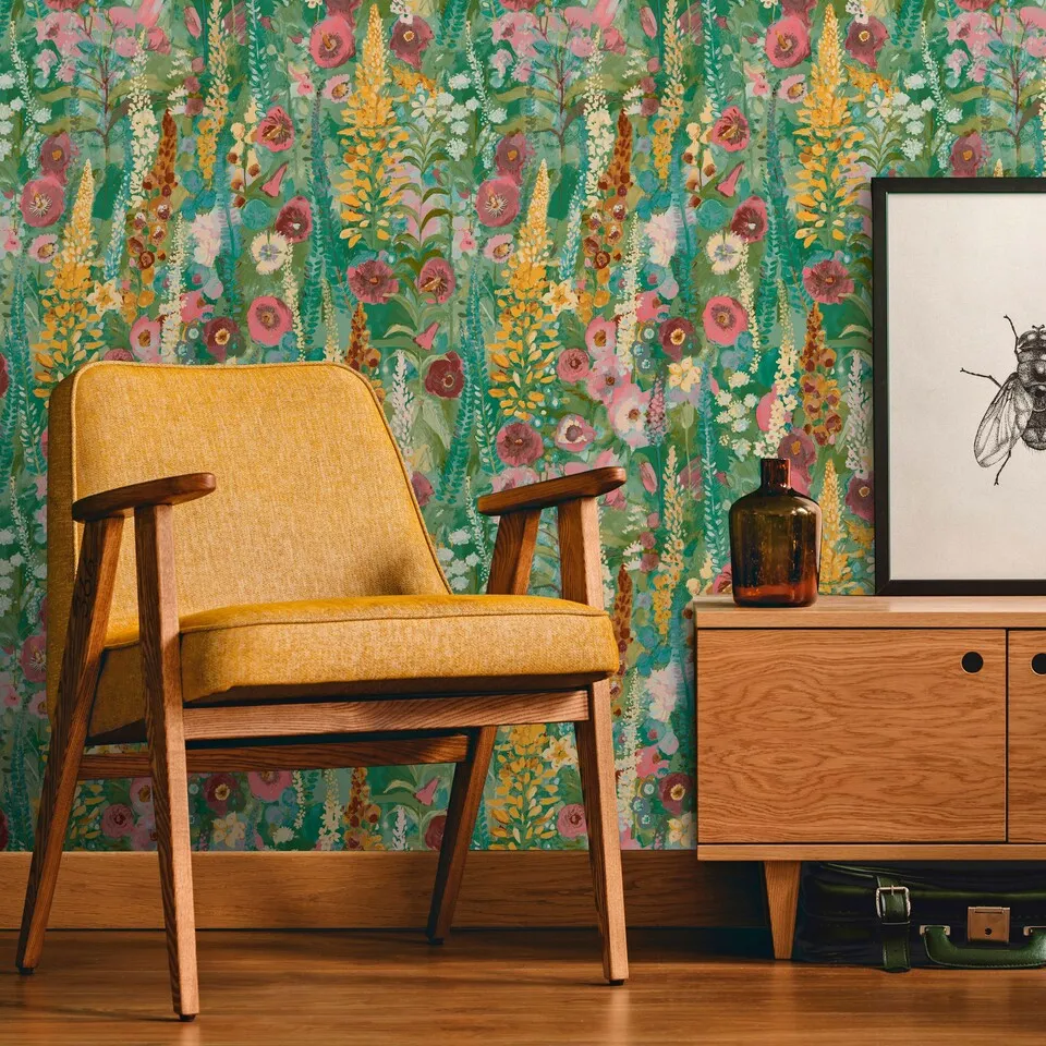 Abwaschbare Vinyltapete Floral