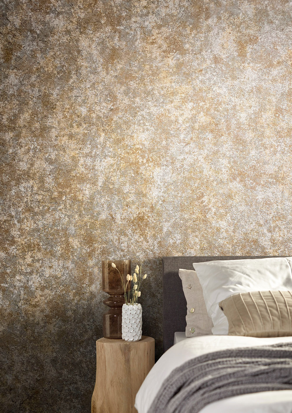 Metallic, braune Tapete, Vintage-Putz 33204, Natural Opulence, Marburg