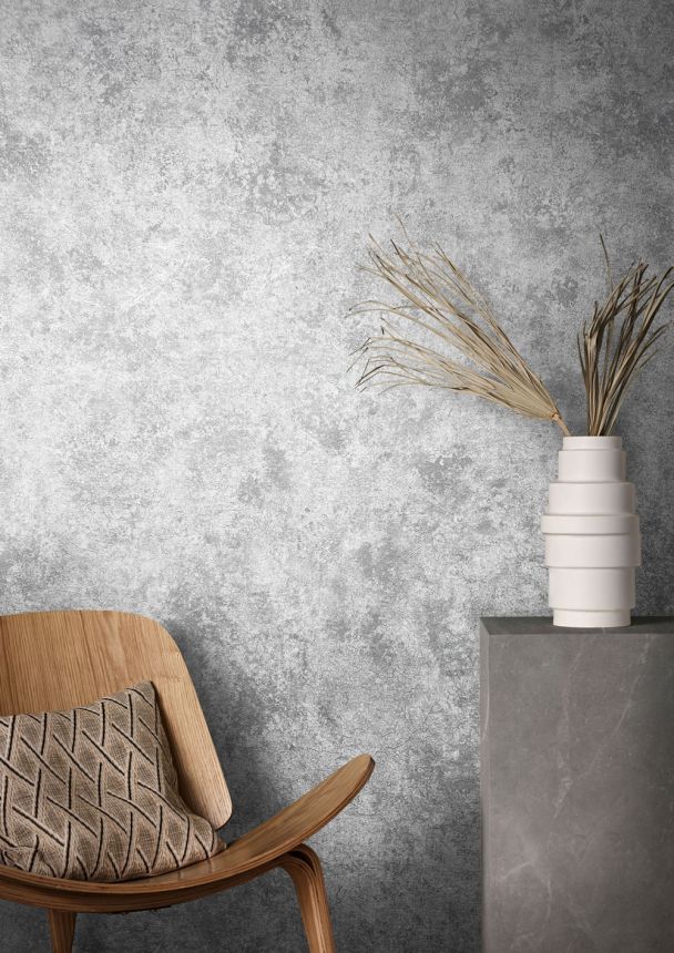 Grau-silberne Tapete, Vintage-Putz 33206, Natural Opulence, Marburg