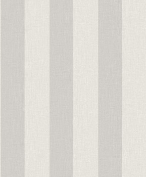 Grau-silber gestreifte Tapete, Stoffimitat, AT4009, Atmosphere, Grandeco
