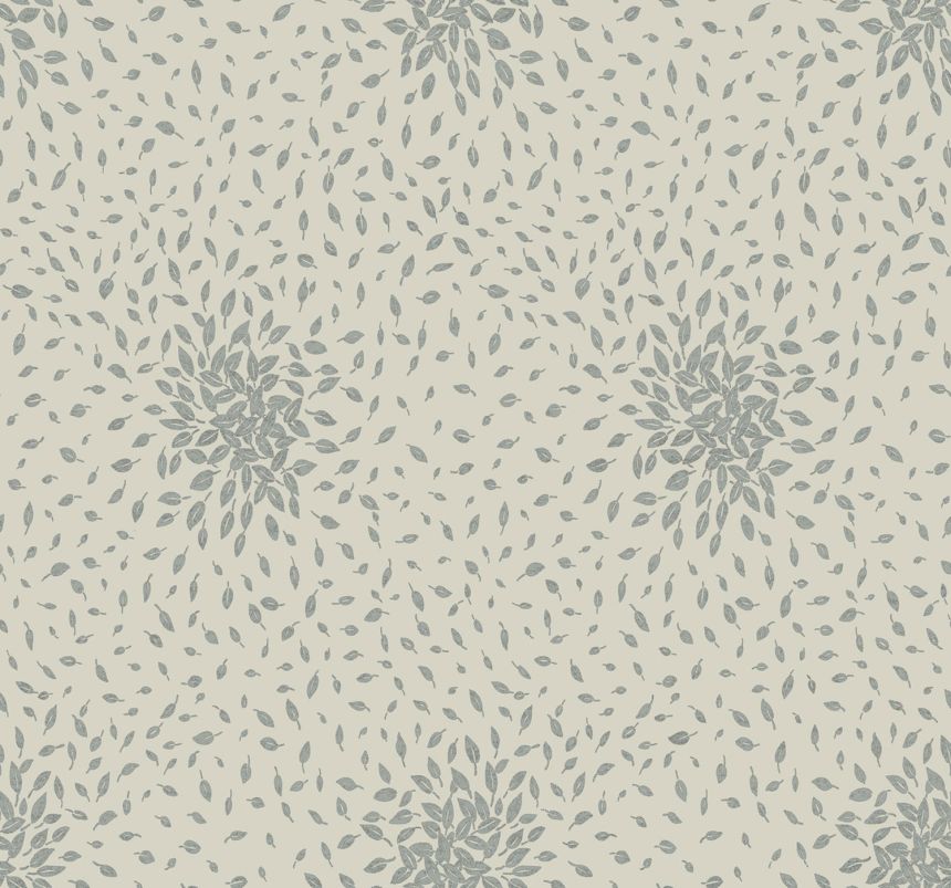 Beige-silberne Tapete mit Blättern, MD7105, Modern Metals, York