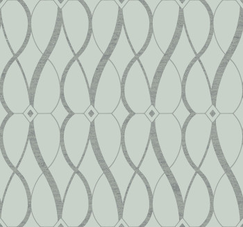 Geometrische Tapete in Blau und Silber, MD7172, Modern Metals, York