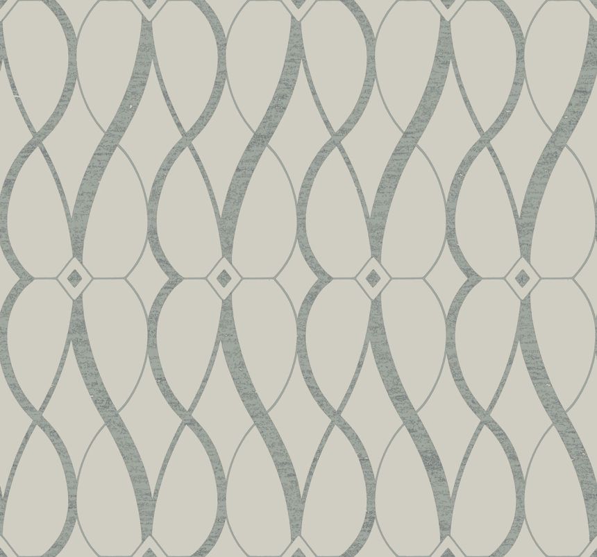 Beige-silberne geometrische Tapete, MD7175, Modern Metals, York