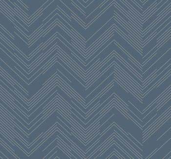 Blaue und silberne geometrische Tapete, MD7224, Modern Metals, York
