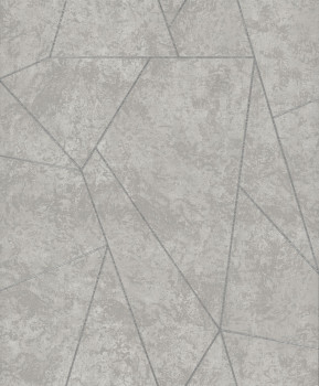 Geometrische Tapete in Grau und Silber, NW3503, Modern Metals, York