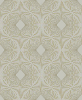 Geometrische Tapete in Grau und Gold, MD7133, Modern Metals, York