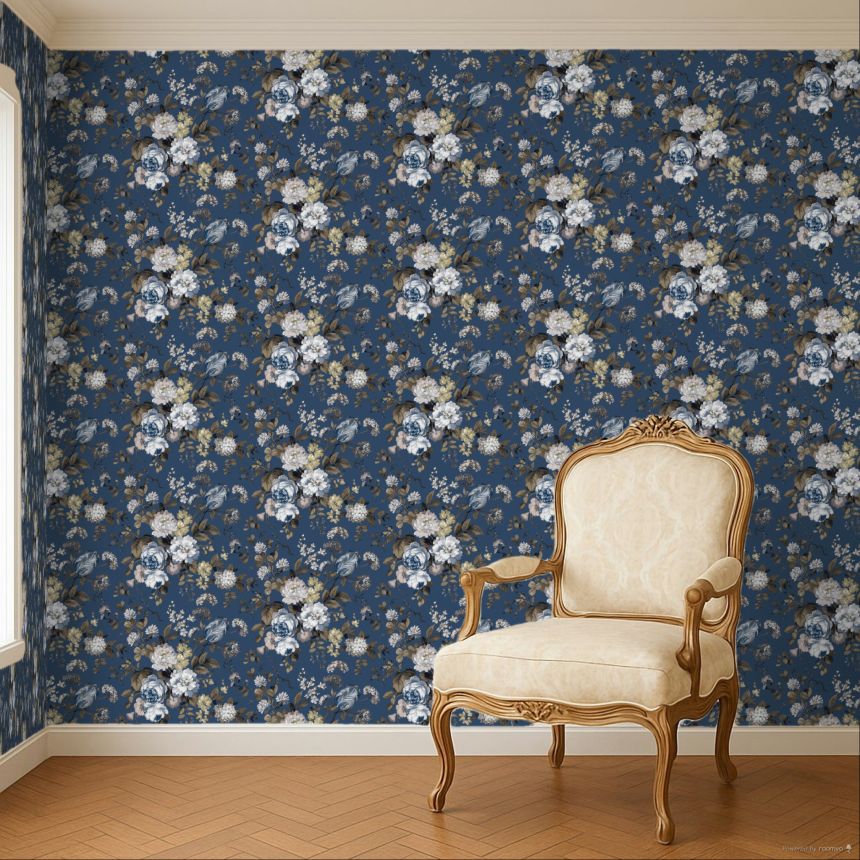 Blaue florale Vliestapete, 84023, Blooming Garden, Cristiana Masi by Parato