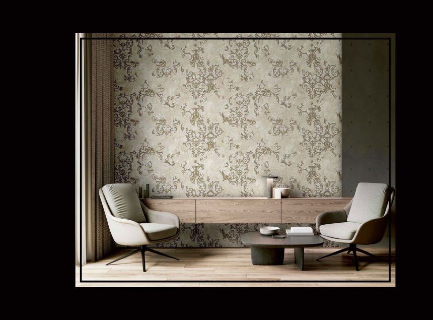 Luxuriöse goldbeige Barocktapete, 47703, Eterna, Parato