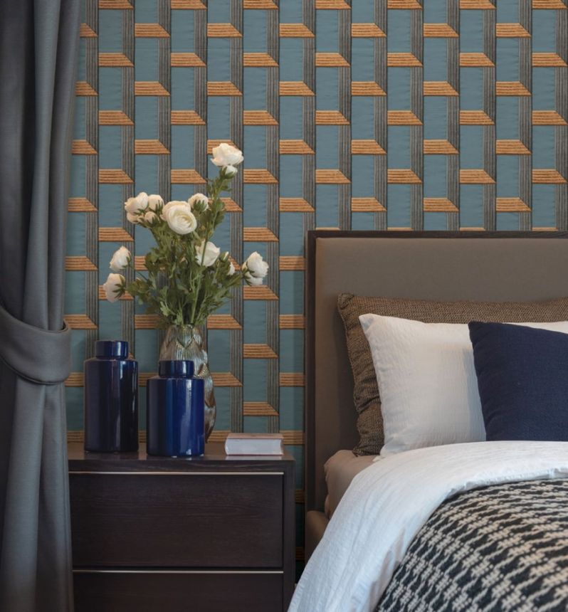 Geometric 3D non-woven wallpaper with a vinyl surface DE120076, Wallstitch, Design ID