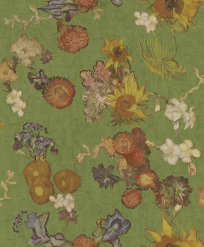 Grüne Luxustapete mit Blumen, 5028490, Van Gogh III, BN Walls
