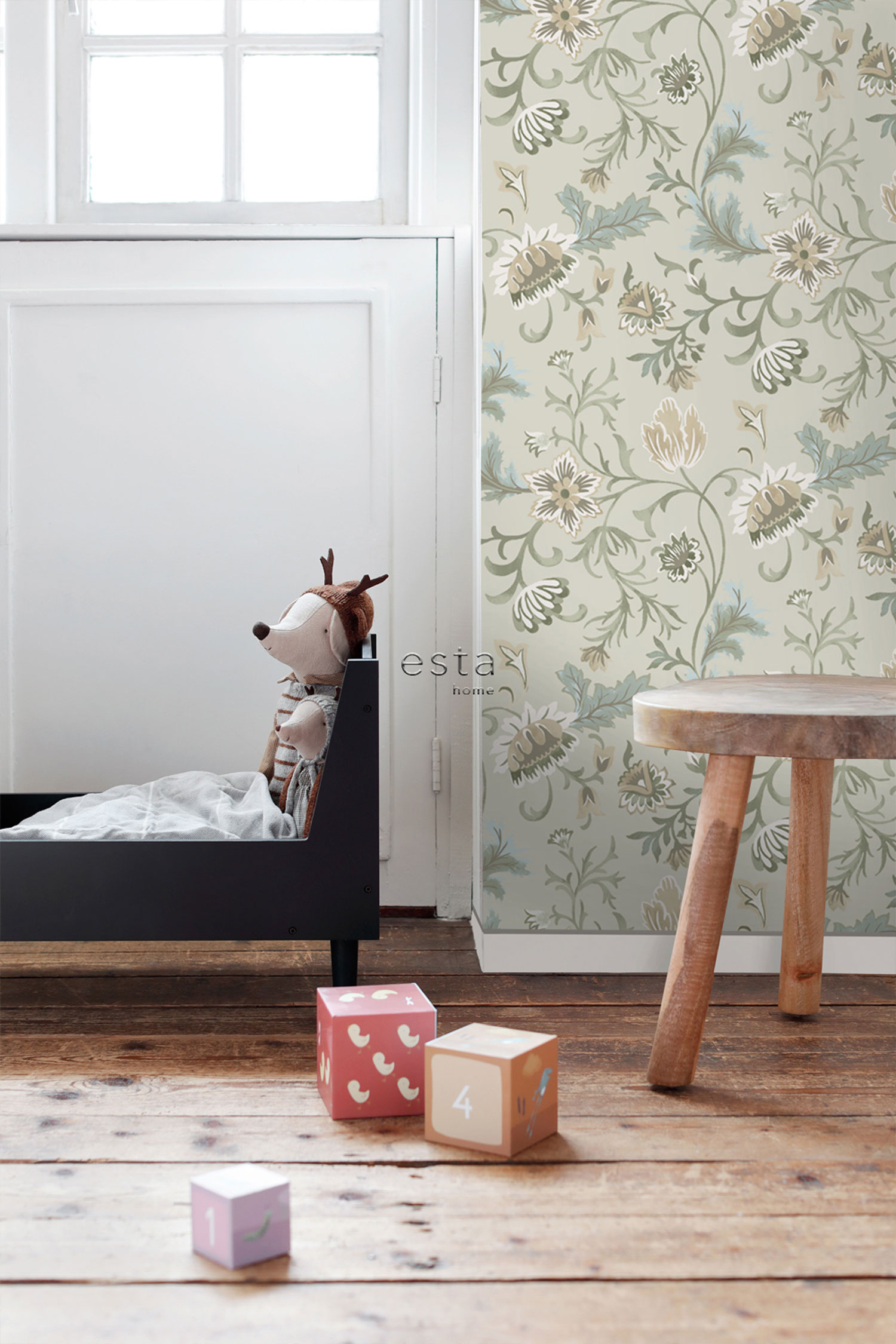 Beige florale Vliestapete, 139412, Vintage Flowers, Esta Home