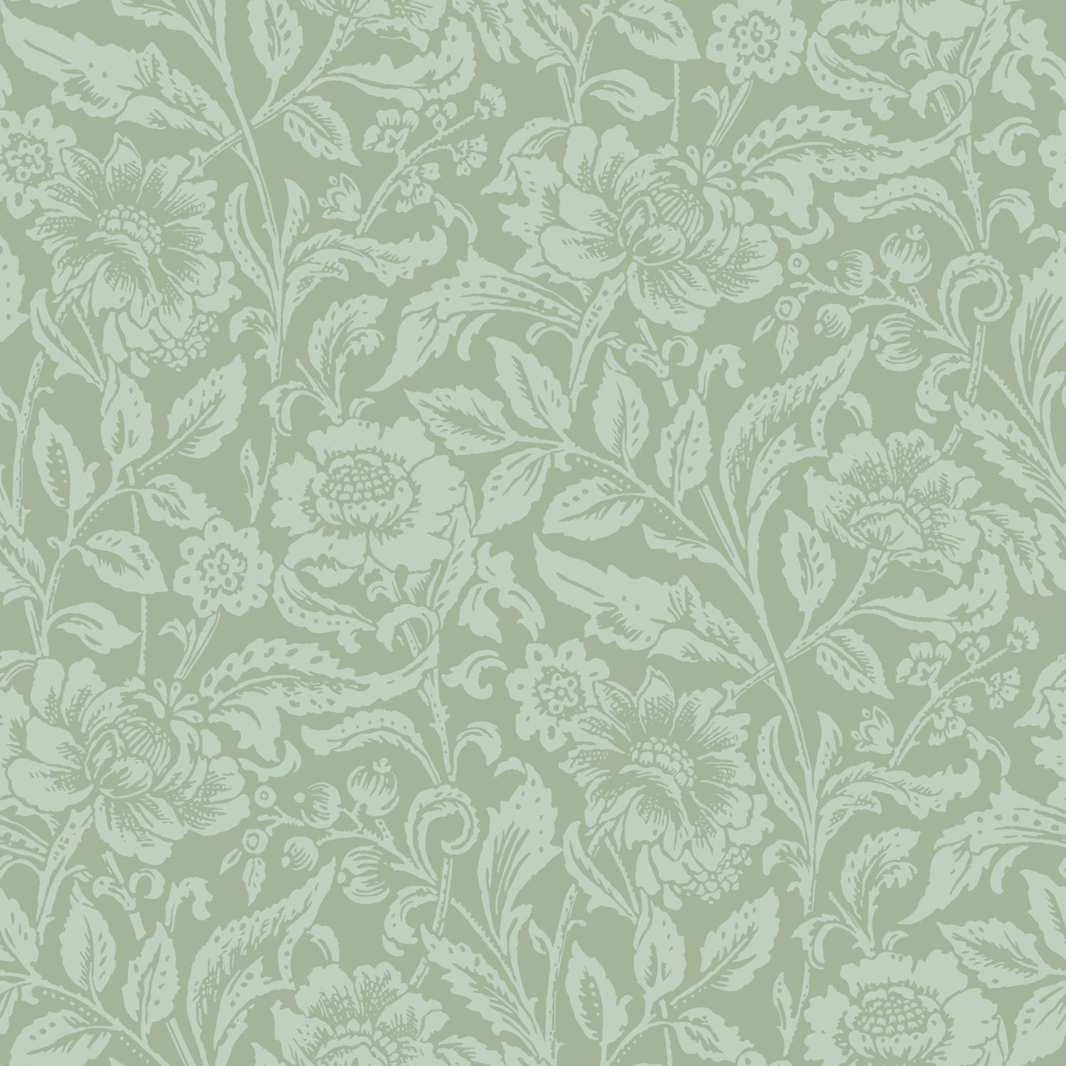 Grüne florale Vliestapete, 139428, Vintage Flowers, Esta Home