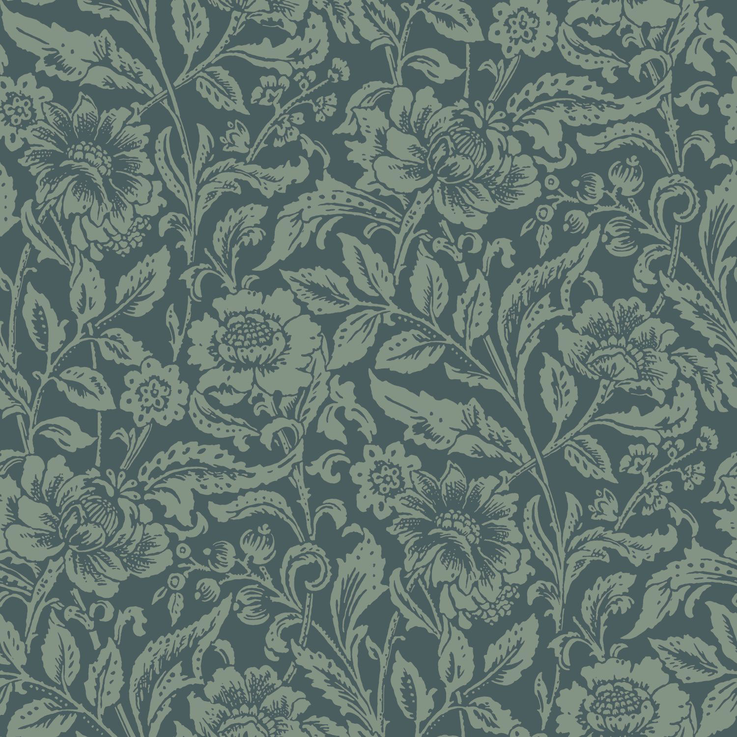 Blaue florale Vliestapete, 139429, Vintage Flowers, Esta Home