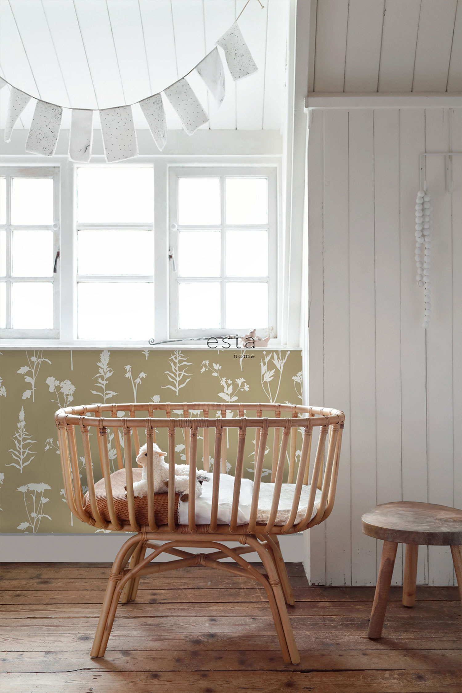 Braune Vliestapete, Blumen, Blätter, 139483, Vintage Flowers, Esta Home