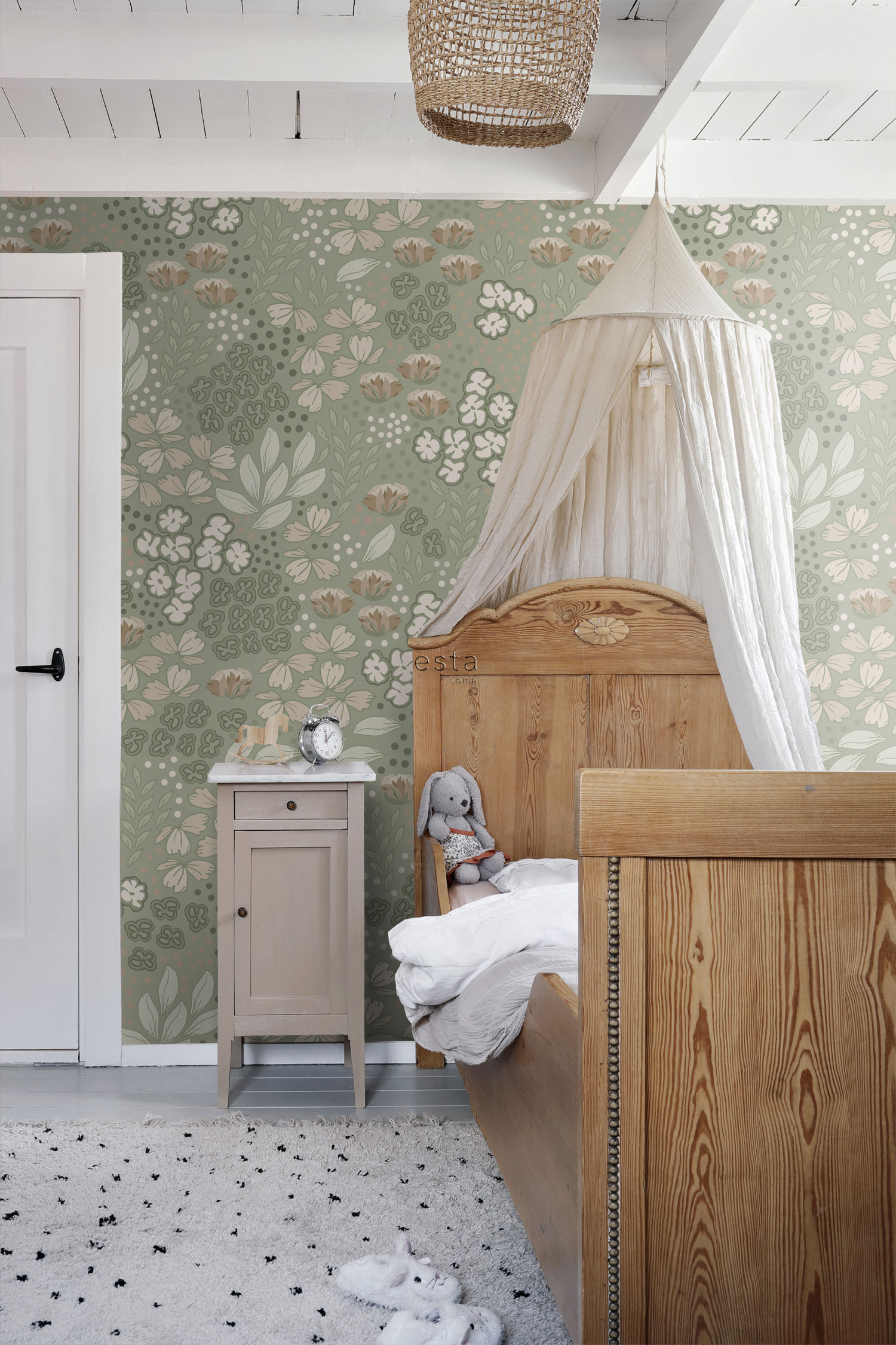 Florale Fototapete, 159212, Vintage Flowers, Esta Home