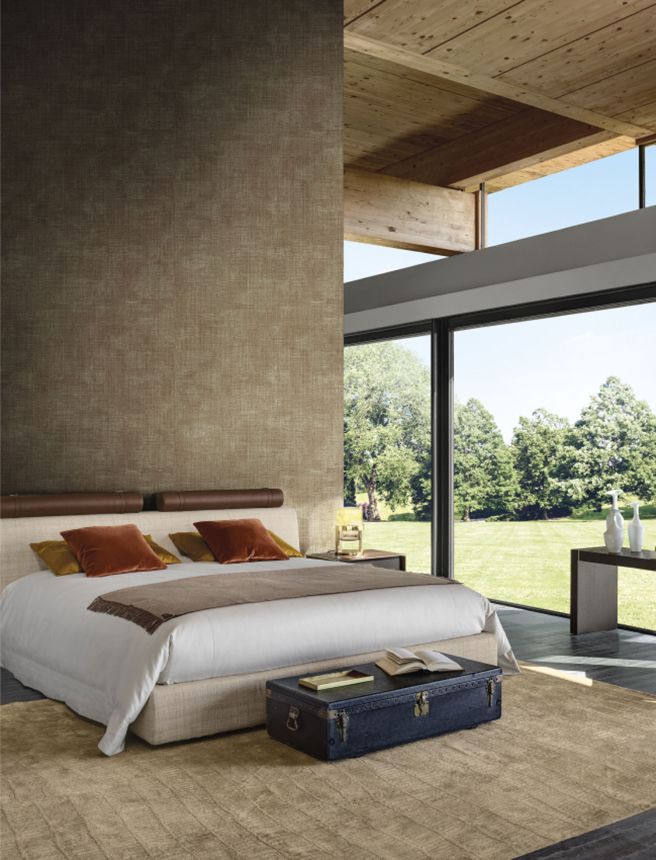 Braune Luxustapete, Stoffimitat, Z18914, Trussardi 7, Zambaiti Parati