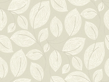 Beige metallische Tapete mit Blättern, EV3923, Candice Olson Casual Elegance, York