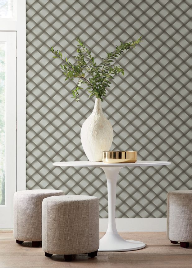 Braune geometrische 3D-Tapete, EV3966, Candice Olson Casual Elegance, York