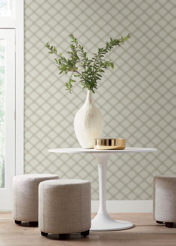 Grau-beige geometrische 3D-Tapete, EV3967, Candice Olson Casual Elegance, York