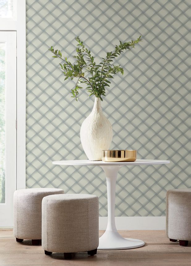 Graublaue geometrische 3D-Tapete, EV3968, Candice Olson Casual Elegance, York