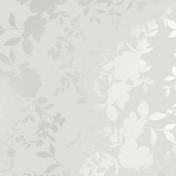 Grau-silberne florale Vliestapete, 118485, Laura Ashley 3