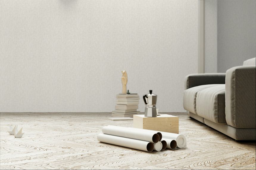 Weiß-beige Vliestapete, feine Struktur, 30181, Energie, Cristiana Masi by Parato