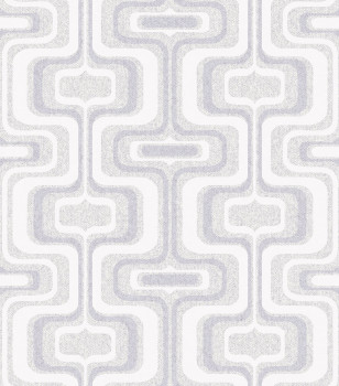 Grau-silberne Retro-Vliestapete mit geometrischem Muster, Z77522, Savana, Zambaiti Parati