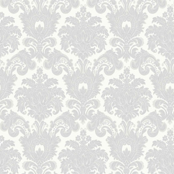 Grau-cremefarbene Barocktapete, 33321, Tradizioni, Cristiana Masi by Parato