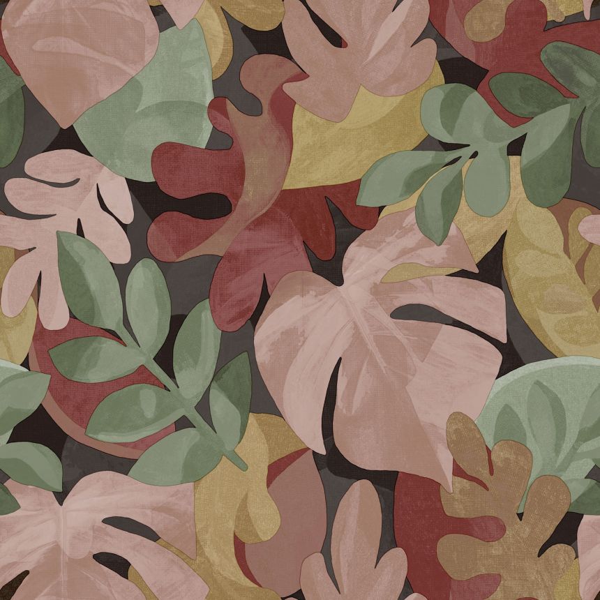 Vliestapete, rosa-grün, Blätter, PH3011, Perfect Harmony, Grandeco