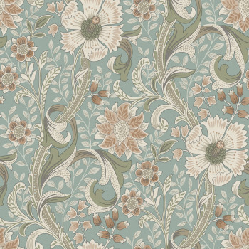 Vliestapete, türkis, Blumen, PH3106, Perfect Harmony, Grandeco