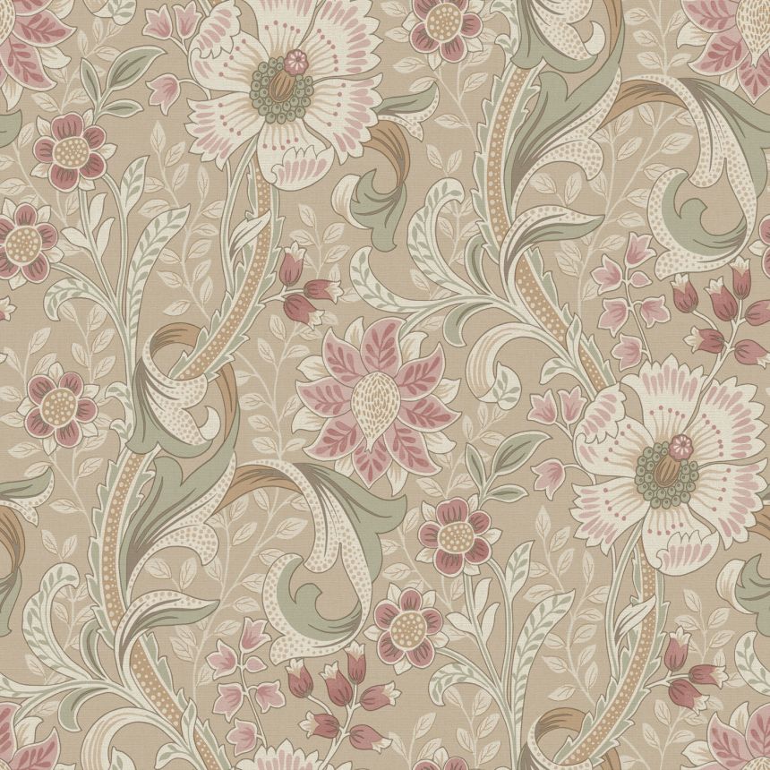 Vliestapete, braungrau, Blumen, PH3110, Perfect Harmony, Grandeco