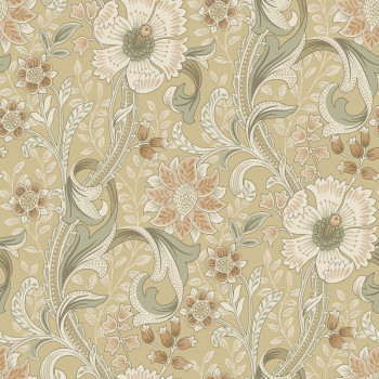 Vliestapete, ocker, Blumen, PH3112, Perfect Harmony, Grandeco