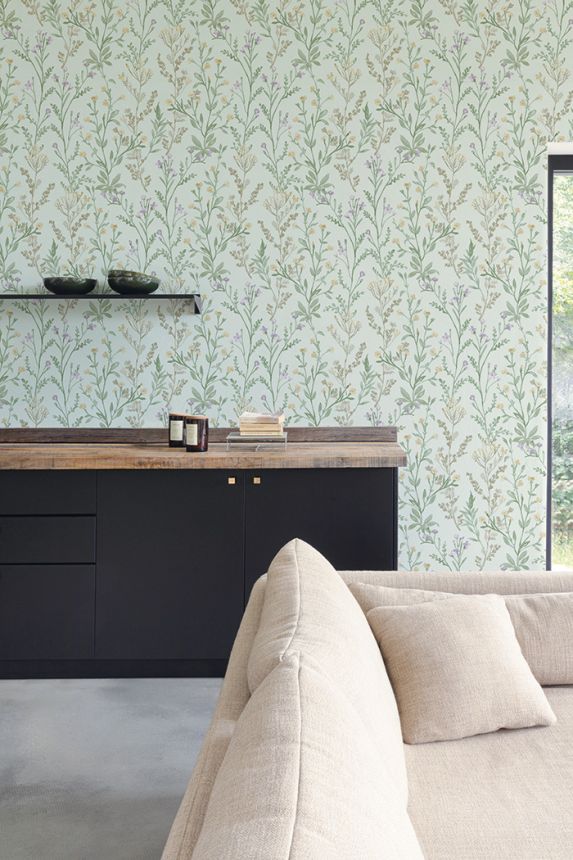 Vliestapete, türkis, Blumen, PH3206, Perfect Harmony, Grandeco
