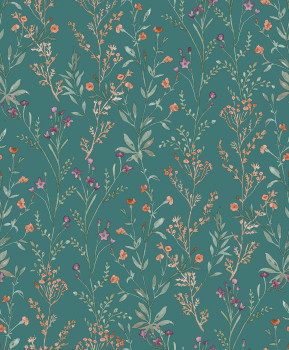 Vliestapete, türkis, Blumen, PH3209, Perfect Harmony, Grandeco