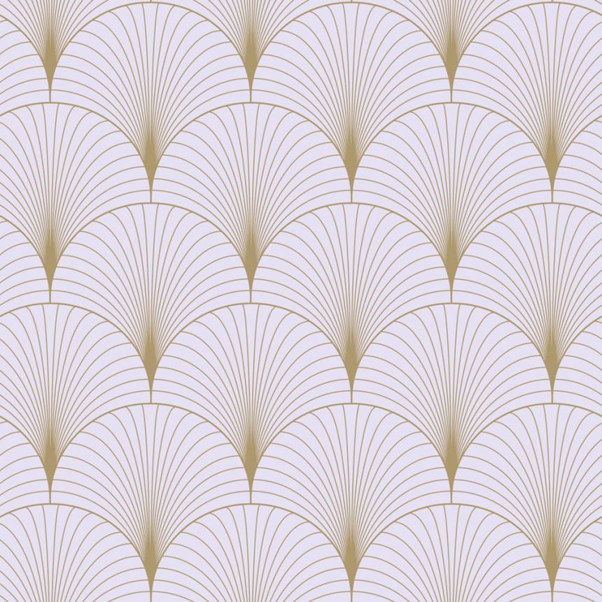Vliestapete, Art deco, Lila-Gold, 139576, Bloom, Esta Home