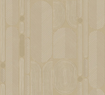 Geometrická Vliestapete, beige, Ovale, ROC202, Rock, Masureel