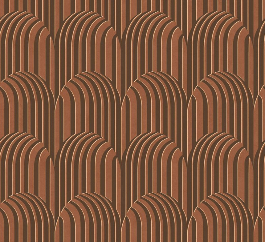3D geometrická Vliestapete, braun-bronze, ROC303, Rock, Masureel