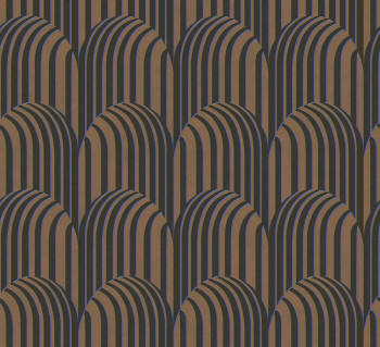 3D geometrická Vliestapete,  braun-schwarz, ROC304, Rock, Masureel