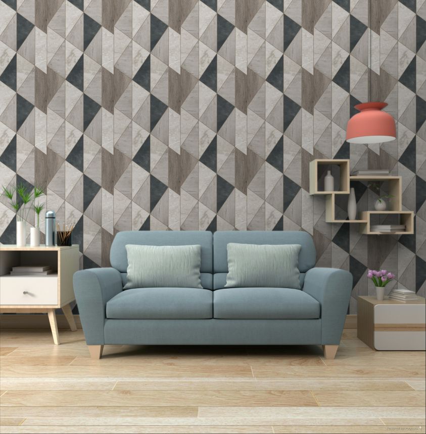 Graue geometrische Vliestapete, A65104, Vavex 2026