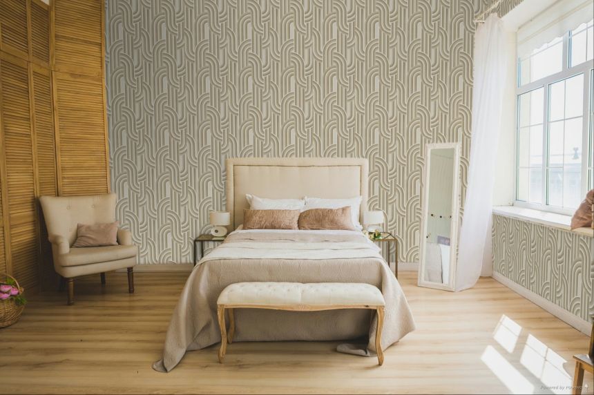 Geometrische Vliestapete, braun-beige, Retro, 340564, Groovy, Eijffinger