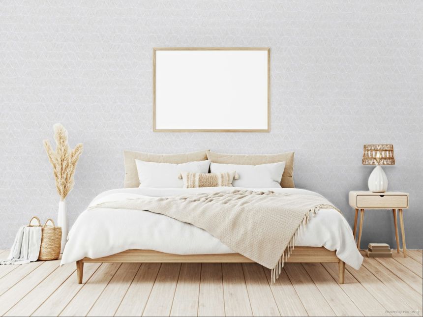 Geometrische Vliestapete, creme-silber, 340340, Sensory Eijffinger