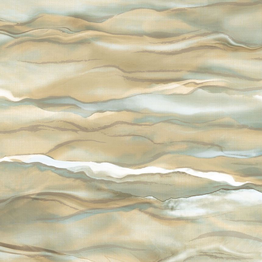 Vliestapete, grau-beige, Wellen, Marmor, SA524045, Santa Fe, Design ID
