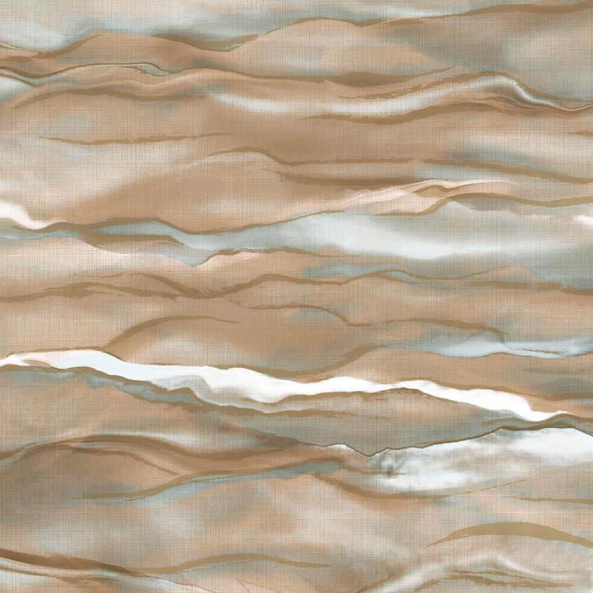 Vliestapete, braun-gold, Wellen, Marmor, SA524046, Santa Fe, Design ID