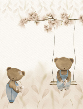 Kinderfototapete, beige, Teddybären, CW6127-2, Cute Walls, Decoprint