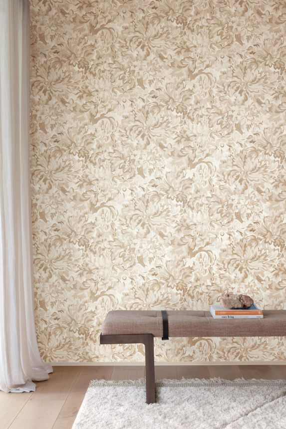 Vliestapete, braun-beige, Blumen, RHA001, Rhapsody, Masureel
