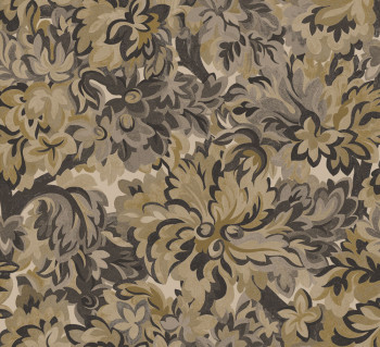Vliestapete, braun-grau, Blumen, RHA002, Rhapsody, Masureel