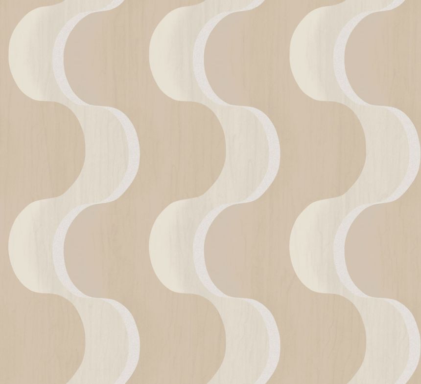 Vliestapete, beige, 3D-Wellen, RHA101, Rhapsody, Masureel