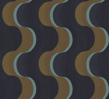 Vliestapete, blau-braun, 3D-Wellen, RHA103, Rhapsody, Masureel