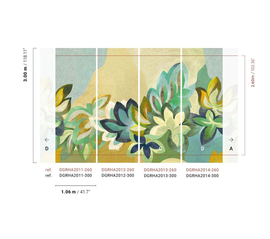 Vlies-Fototapete, grün, Blumen, DGRHA2012-260, Rhapsody, Masureel