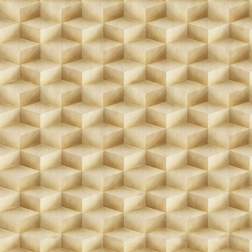 3D geometrische Vliestapete,  gold-beige, 20016, New Tekko, Emiliana Parati